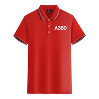 Thumbnail for A380 Flat Text Designed Stylish Polo T-Shirts