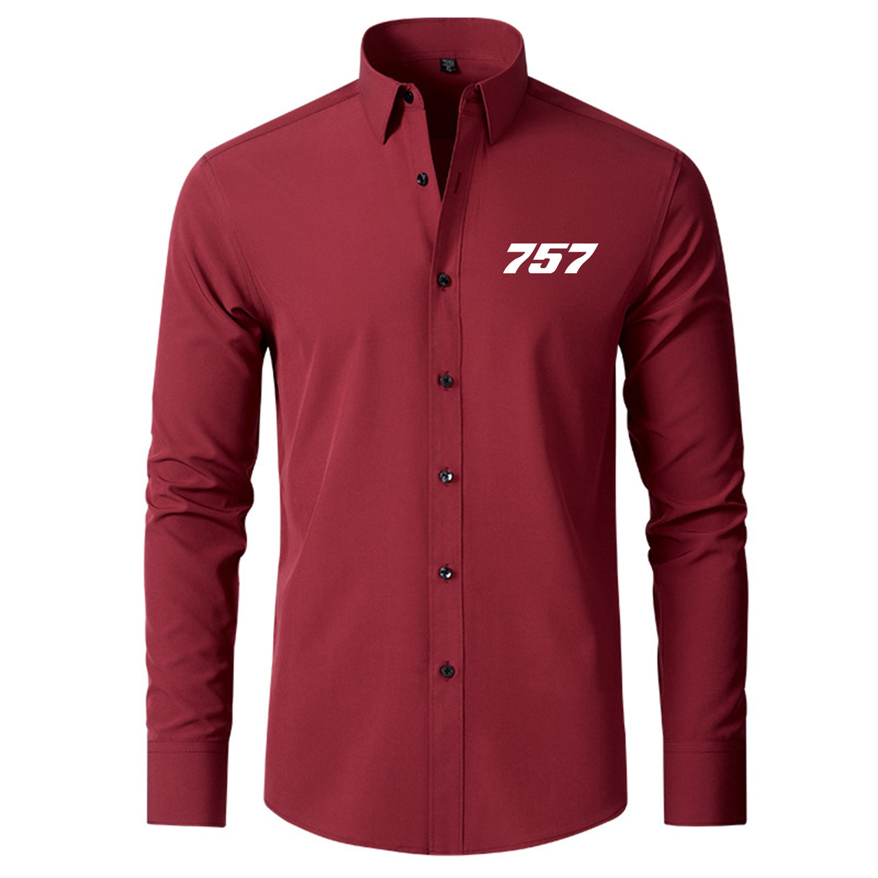 757 Flat Text Designed Long Sleeve Shirts