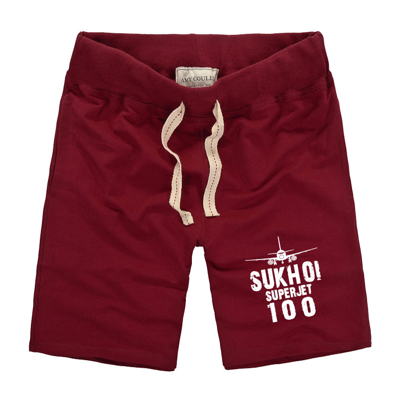 Sukhoi Superjet 100 & Plane Designed Cotton Shorts