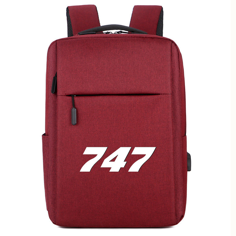 747 Flat Text Designed Super Travel Bags