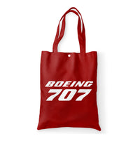 Thumbnail for Boeing 707 & Text Designed Tote Bags