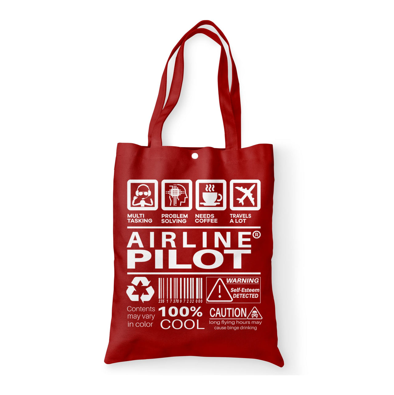 Airline Pilot Label Designed Tote Bags