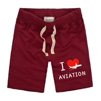 Thumbnail for I Love Aviation Designed Cotton Shorts