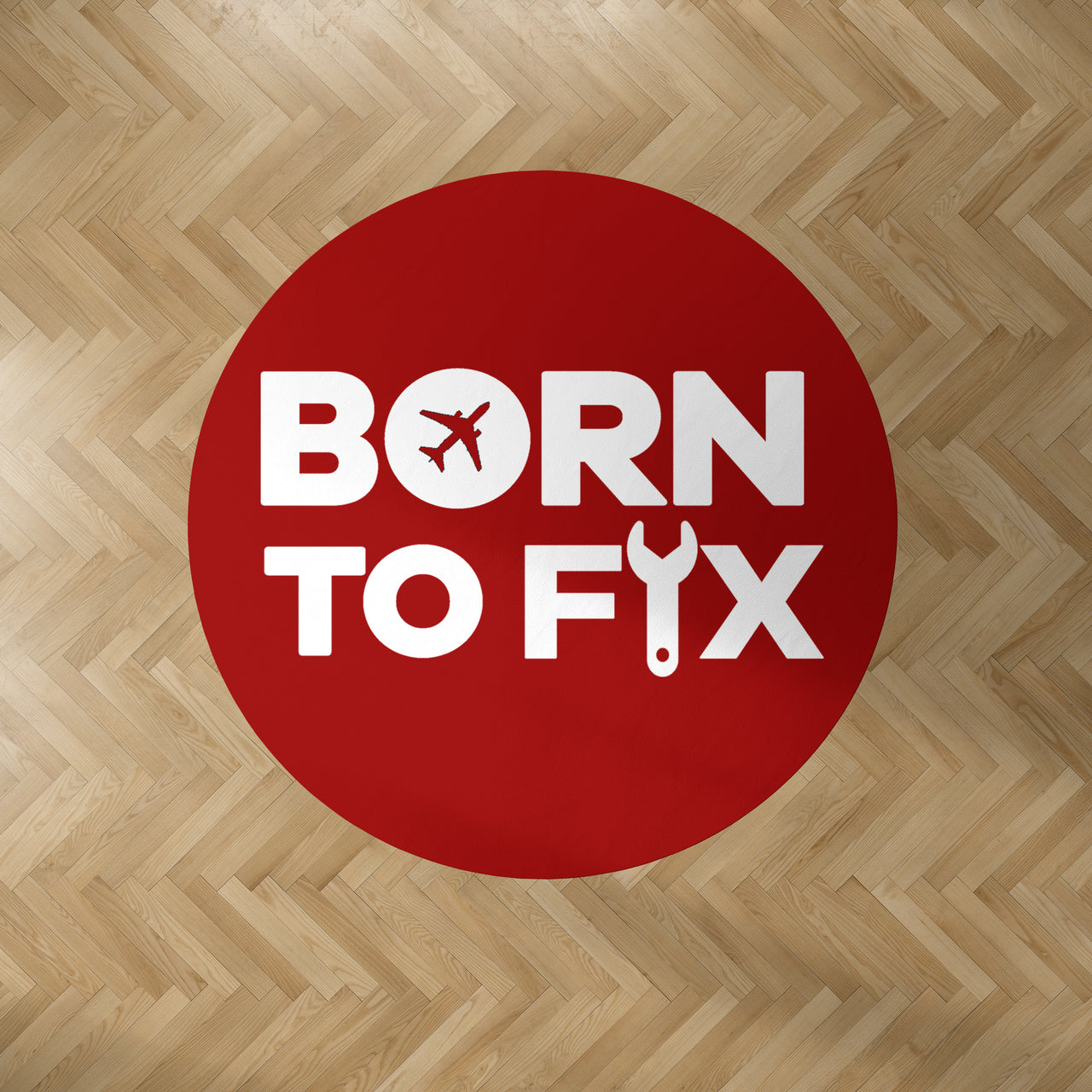 Born To Fix Airplanes Designed Carpet & Floor Mats (Round)