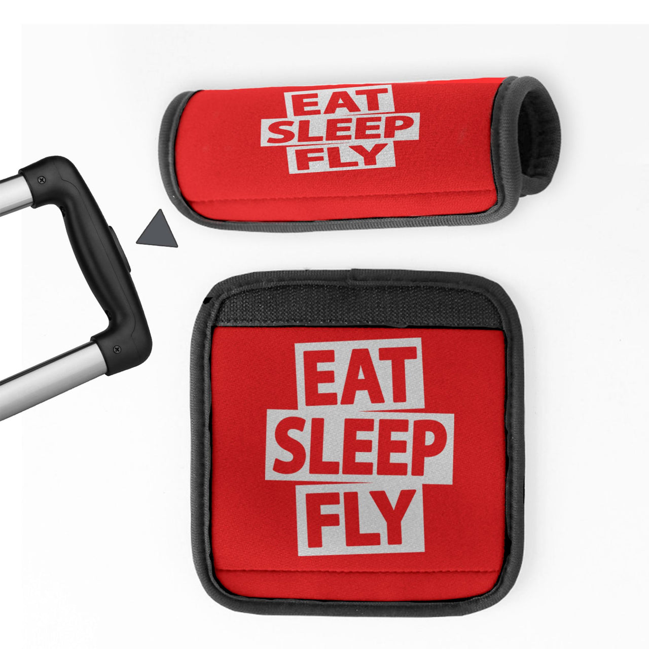 Eat Sleep Fly Designed Neoprene Luggage Handle Covers