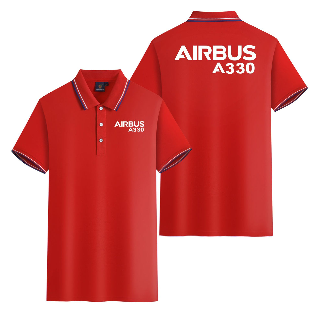 Airbus A330 & Text Designed Stylish Polo T-Shirts (Double-Side)