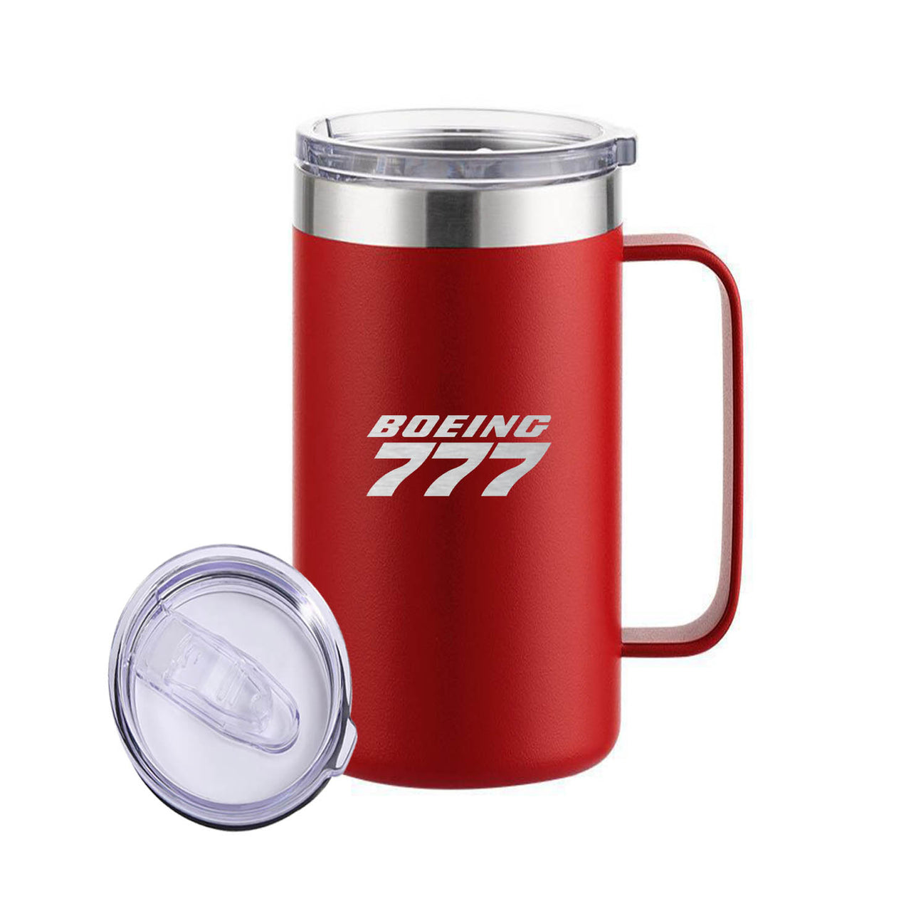 Boeing 777 & Text Designed Stainless Steel Beer Mugs