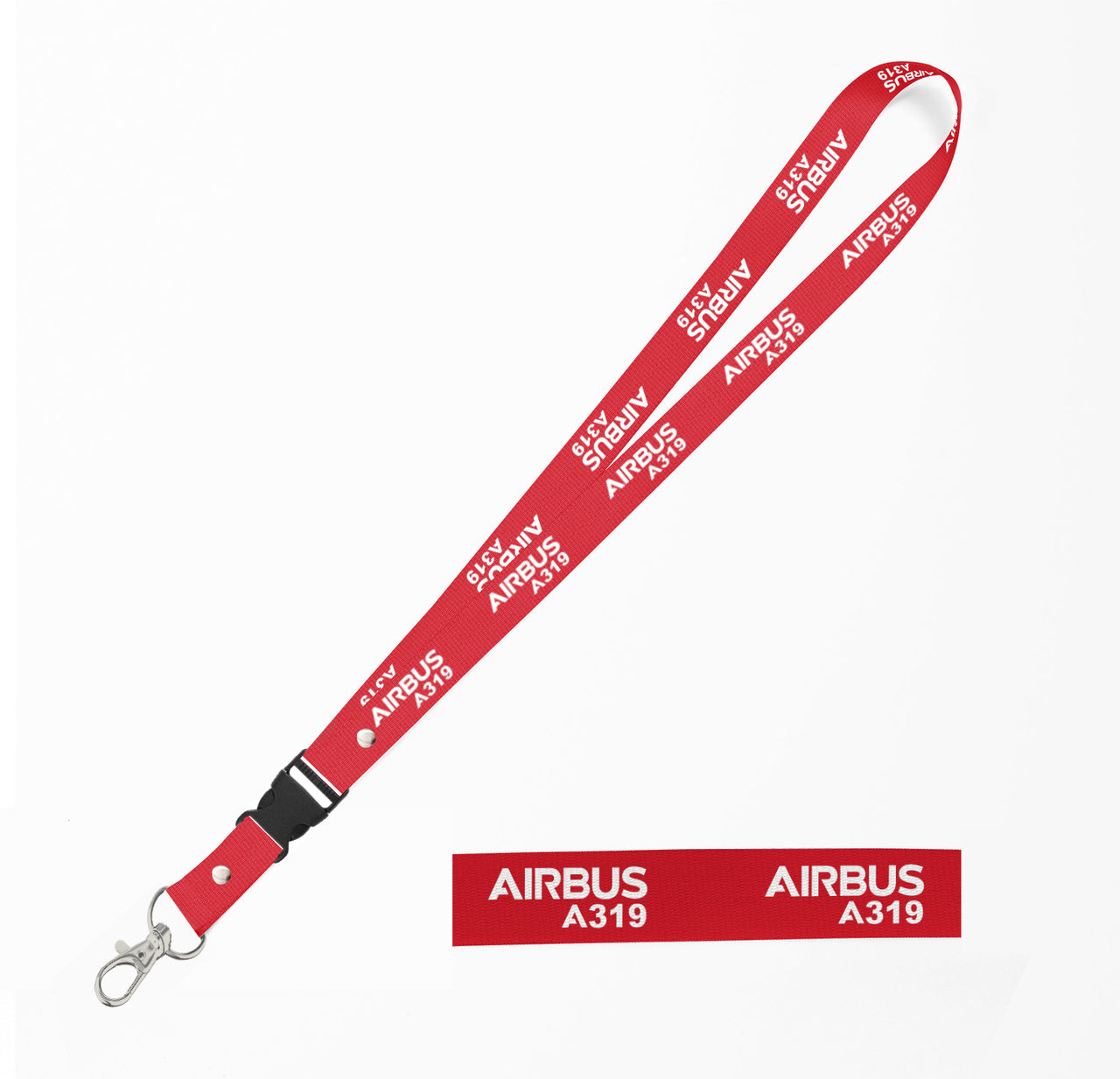 Airbus A319 & Text Designed Detachable Lanyard & ID Holders