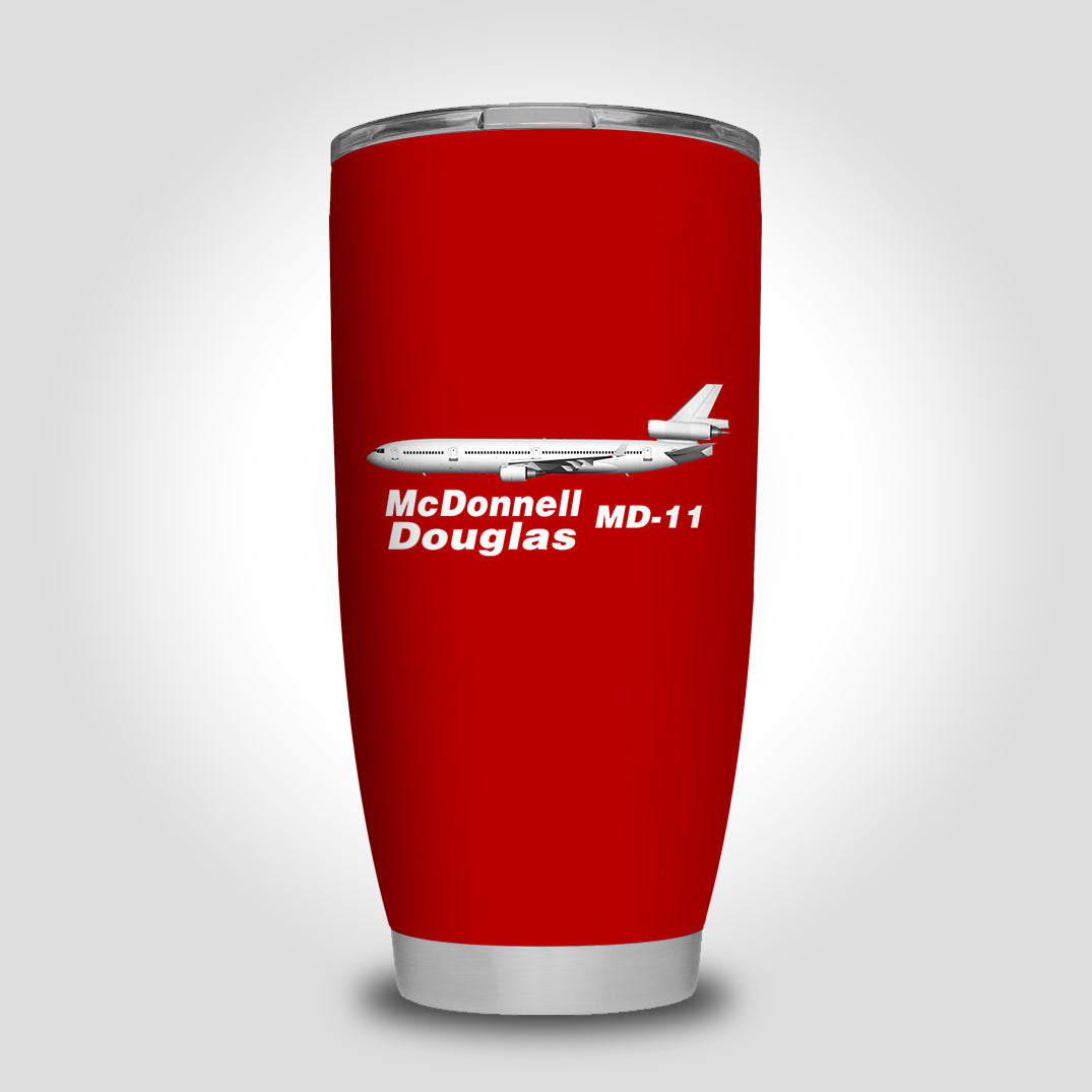 The McDonnell Douglas MD-11 Designed Tumbler Travel Mugs