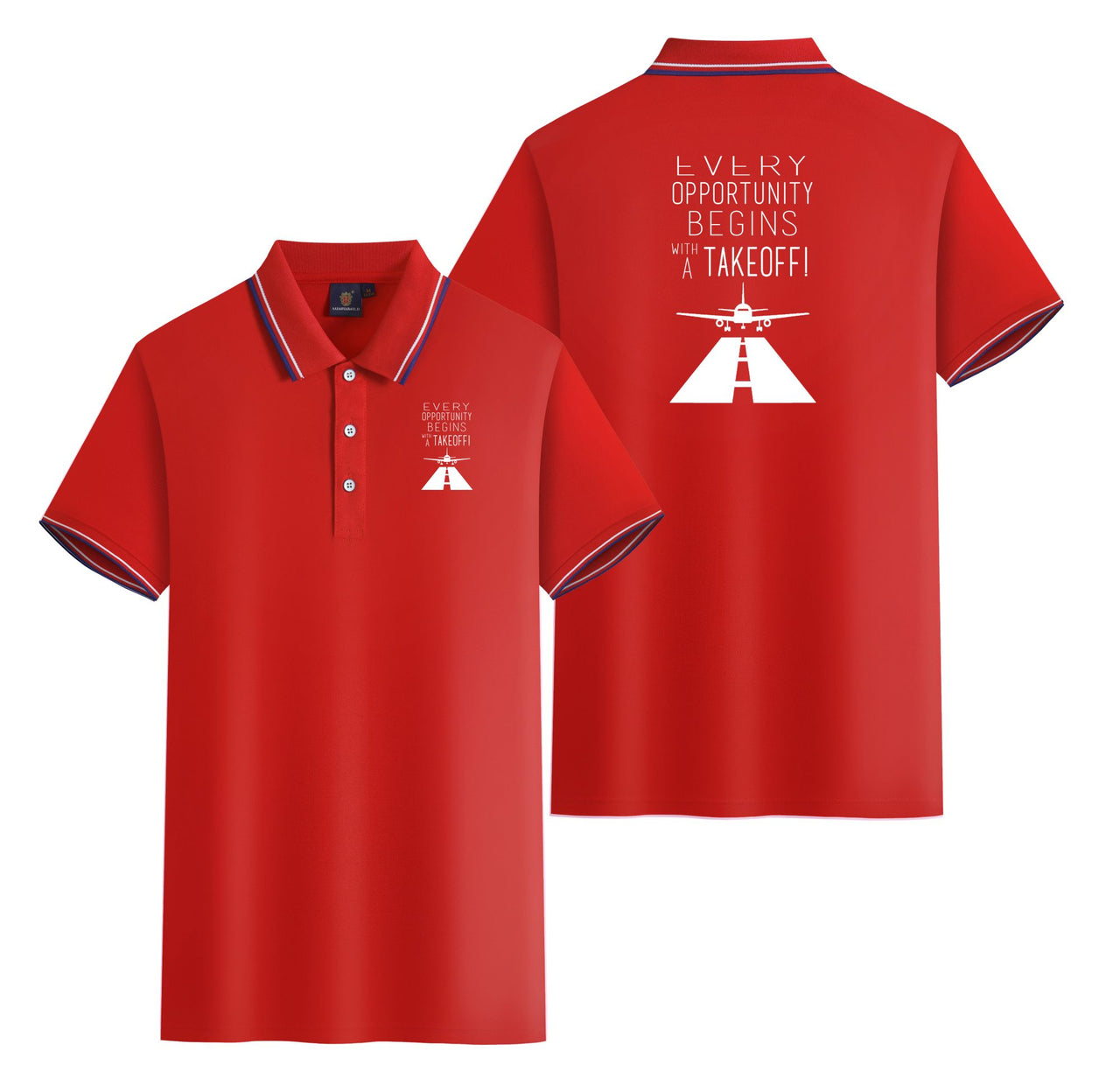 Every Opportunity Designed Stylish Polo T-Shirts (Double-Side)