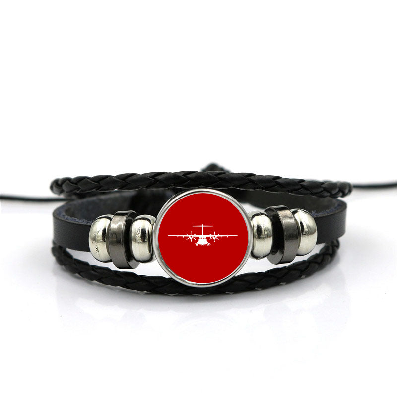 ATR-72 Silhouette Designed Leather Bracelets