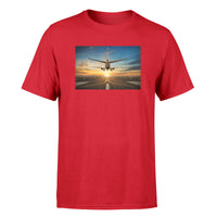 Thumbnail for Airplane over Runway Towards the Sunrise Designed T-Shirts