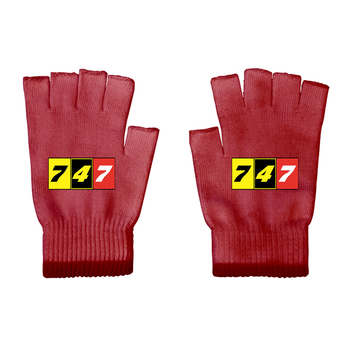Flat Colourful 747 Designed Cut Gloves