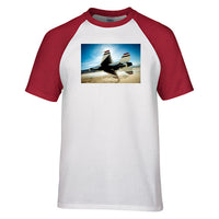 Thumbnail for Turning Right Fighter Jet 16 Designed Raglan T-Shirts