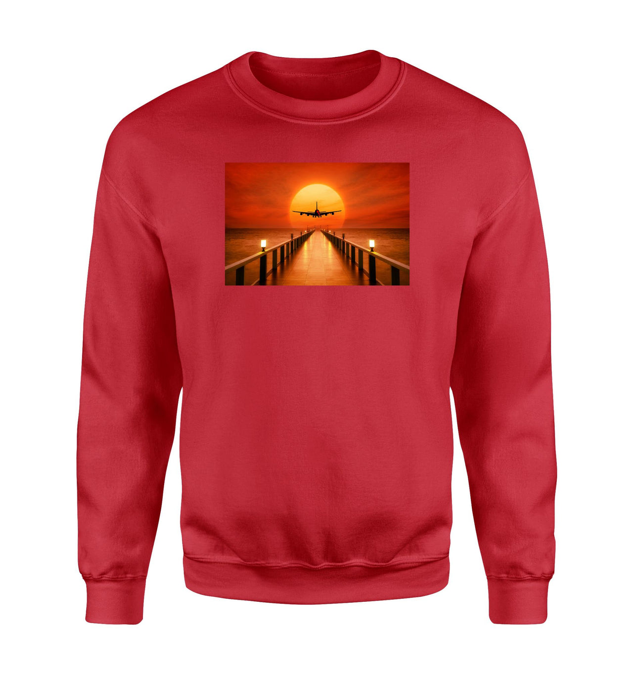 Airbus A380 Towards Sunset Designed Sweatshirts