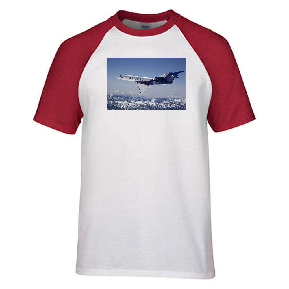 Cruising Gulfstream Jet Designed Raglan T-Shirts