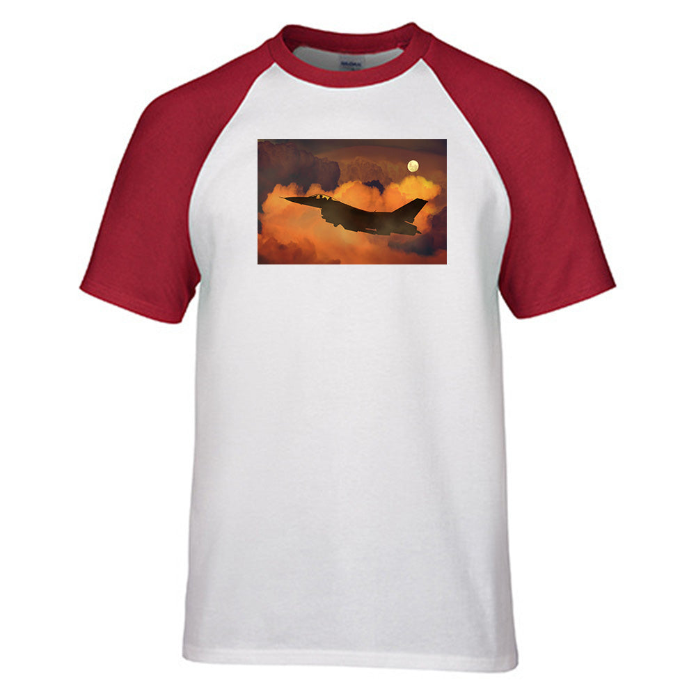 Departing Fighter Jet 16 Designed Raglan T-Shirts