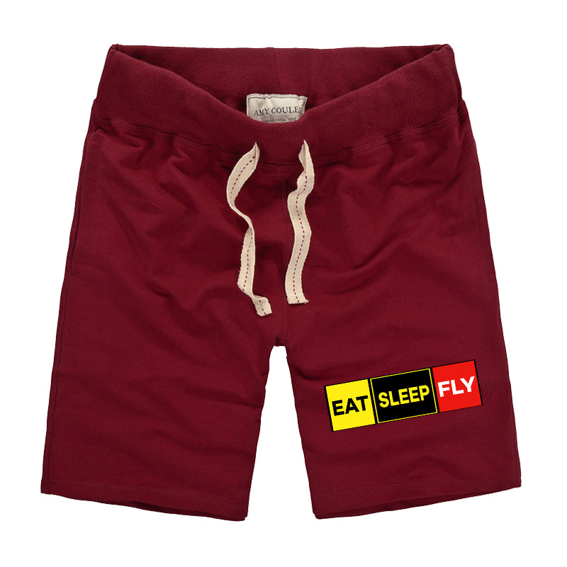 Eat Sleep Fly (Colourful) Designed Cotton Shorts