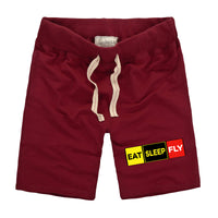 Thumbnail for Eat Sleep Fly (Colourful) Designed Cotton Shorts