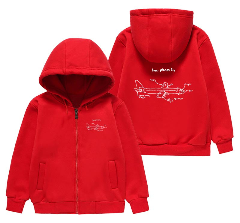 How Planes Fly Designed "CHILDREN" Zipped Hoodies