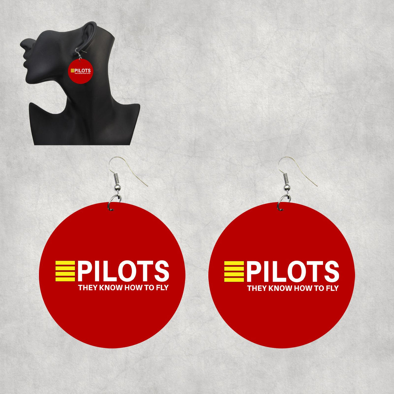 Pilots They Know How To Fly Designed Wooden Drop Earrings