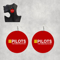 Thumbnail for Pilots They Know How To Fly Designed Wooden Drop Earrings