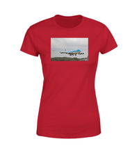 Thumbnail for Landing KLM's Boeing 747 Designed Women T-Shirts
