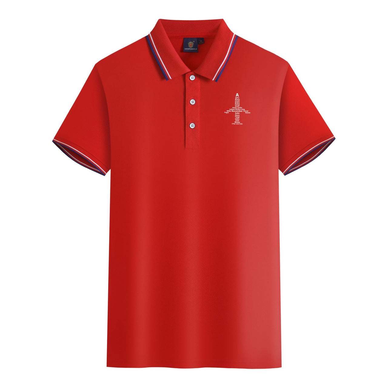Airplane Shape Aviation Alphabet Designed Stylish Polo T-Shirts