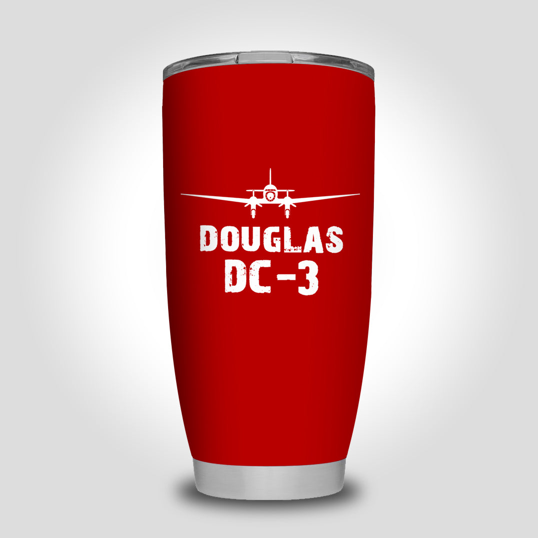 Douglas DC-3 & Plane Designed Tumbler Travel Mugs