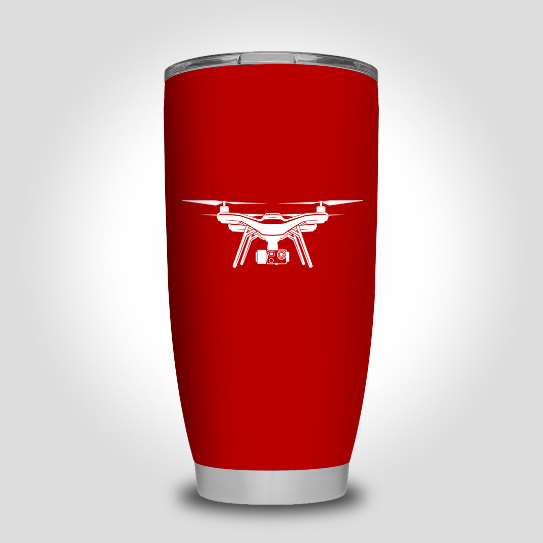 Drone Silhouette Designed Tumbler Travel Mugs