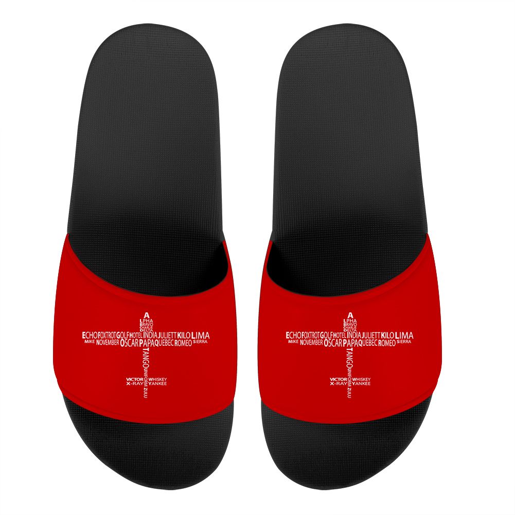 Propeller Shape Aviation Alphabet Designed Sport Slippers