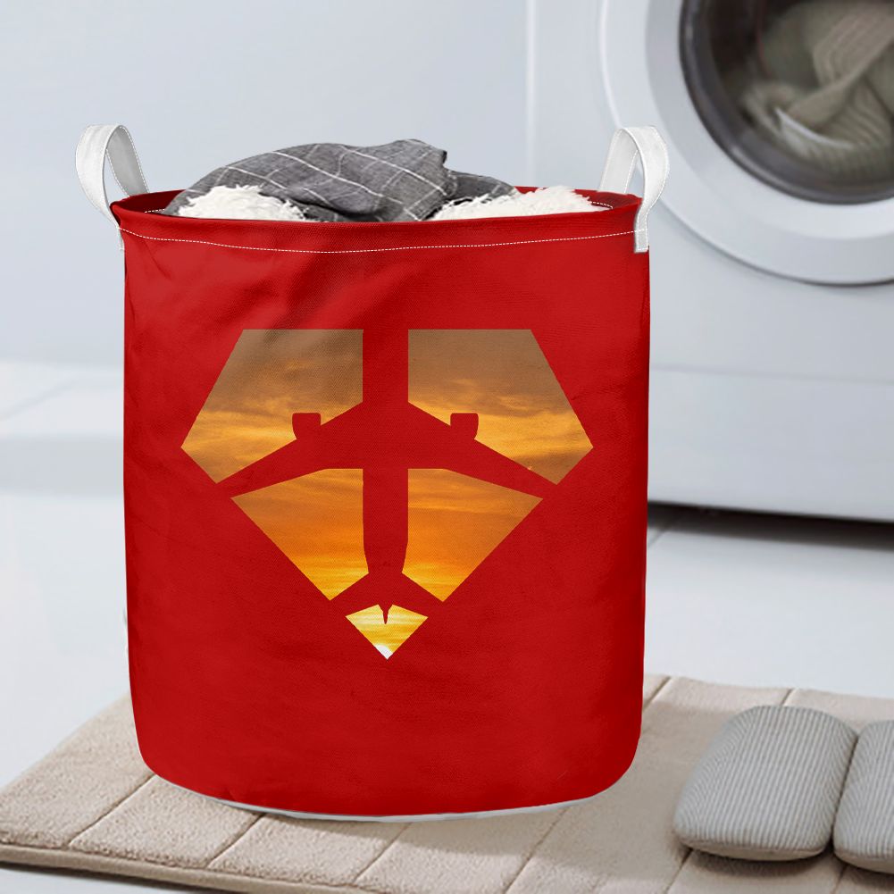 Supermen of The Skies (Sunset) Designed Laundry Baskets