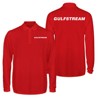 Thumbnail for Gulfstream & Text Designed Long Sleeve Polo T-Shirts (Double-Side)