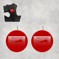Thumbnail for Airbus A350XWB & Dots Designed Wooden Drop Earrings