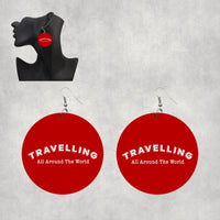 Thumbnail for Travelling All Around The World Designed Wooden Drop Earrings