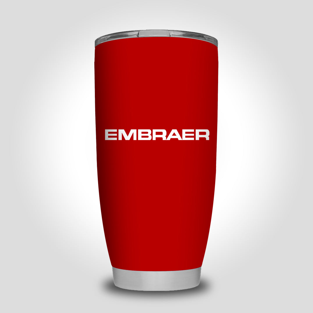 Embraer & Text Designed Tumbler Travel Mugs