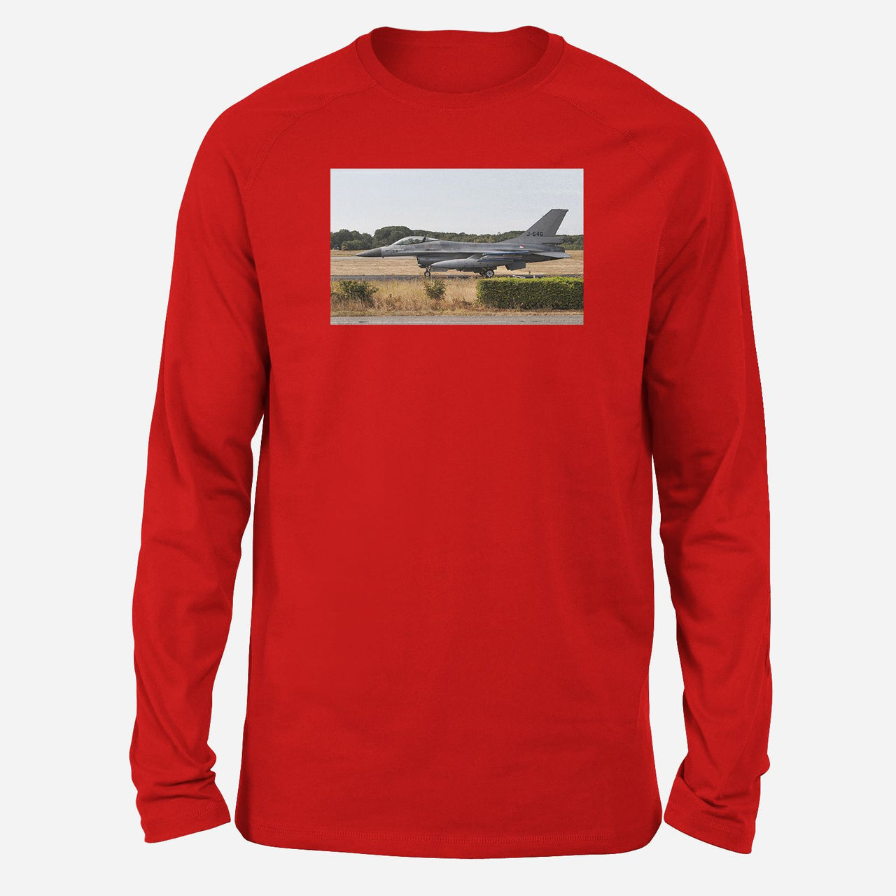 Fighter Jet 16 From Side Designed Long-Sleeve T-Shirts