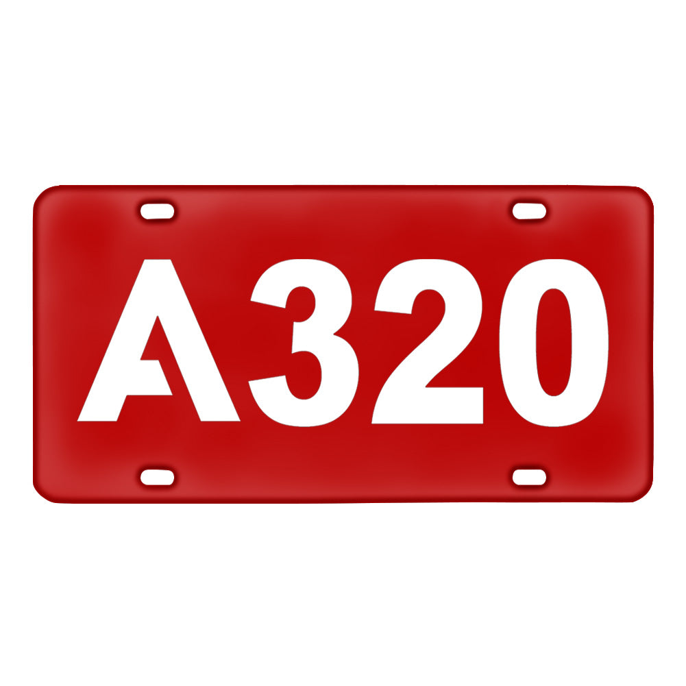 A320 Flat Text Designed Metal (License) Plates