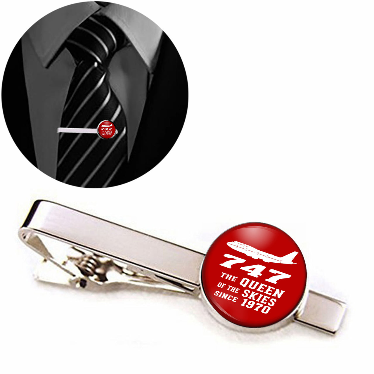 Boeing 747 - Queen of the Skies (2) Designed Tie Clips