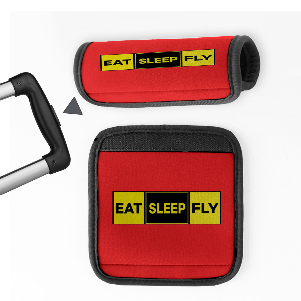 Eat Sleep Fly (Colourful) Designed Neoprene Luggage Handle Covers
