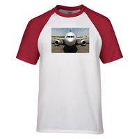 Thumbnail for Face to Face with an Huge Airbus Designed Raglan T-Shirts