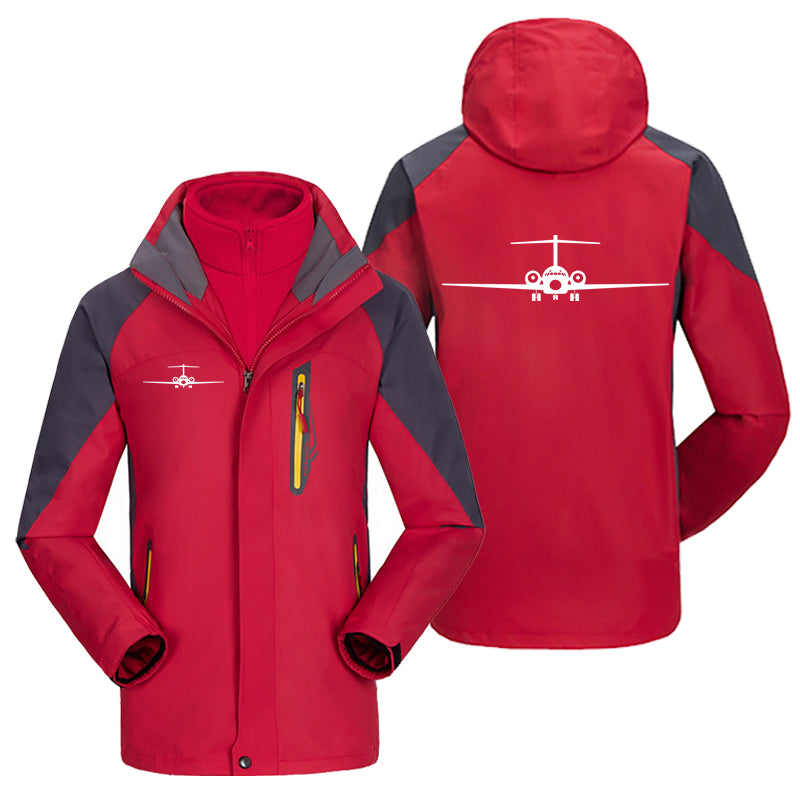 Boeing 717 Silhouette Designed Thick Skiing Jackets