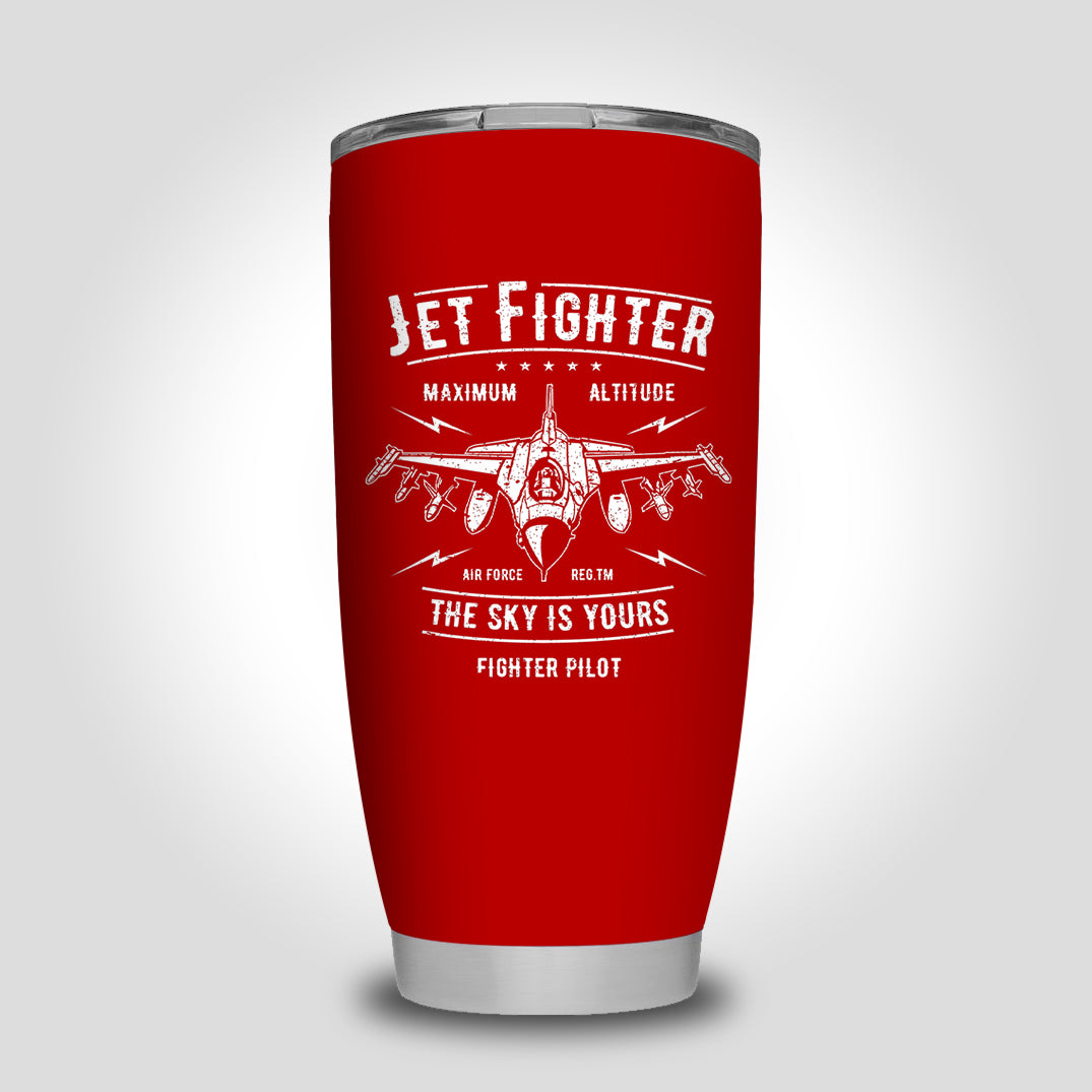 Jet Fighter - The Sky is Yours Designed Tumbler Travel Mugs