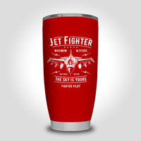Thumbnail for Jet Fighter - The Sky is Yours Designed Tumbler Travel Mugs