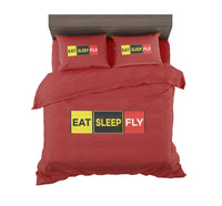 Thumbnail for Eat Sleep Fly (Colourful) Designed Bedding Sets