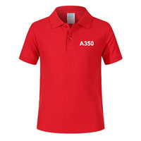 Thumbnail for A350 Flat Text Designed Children Polo T-Shirts