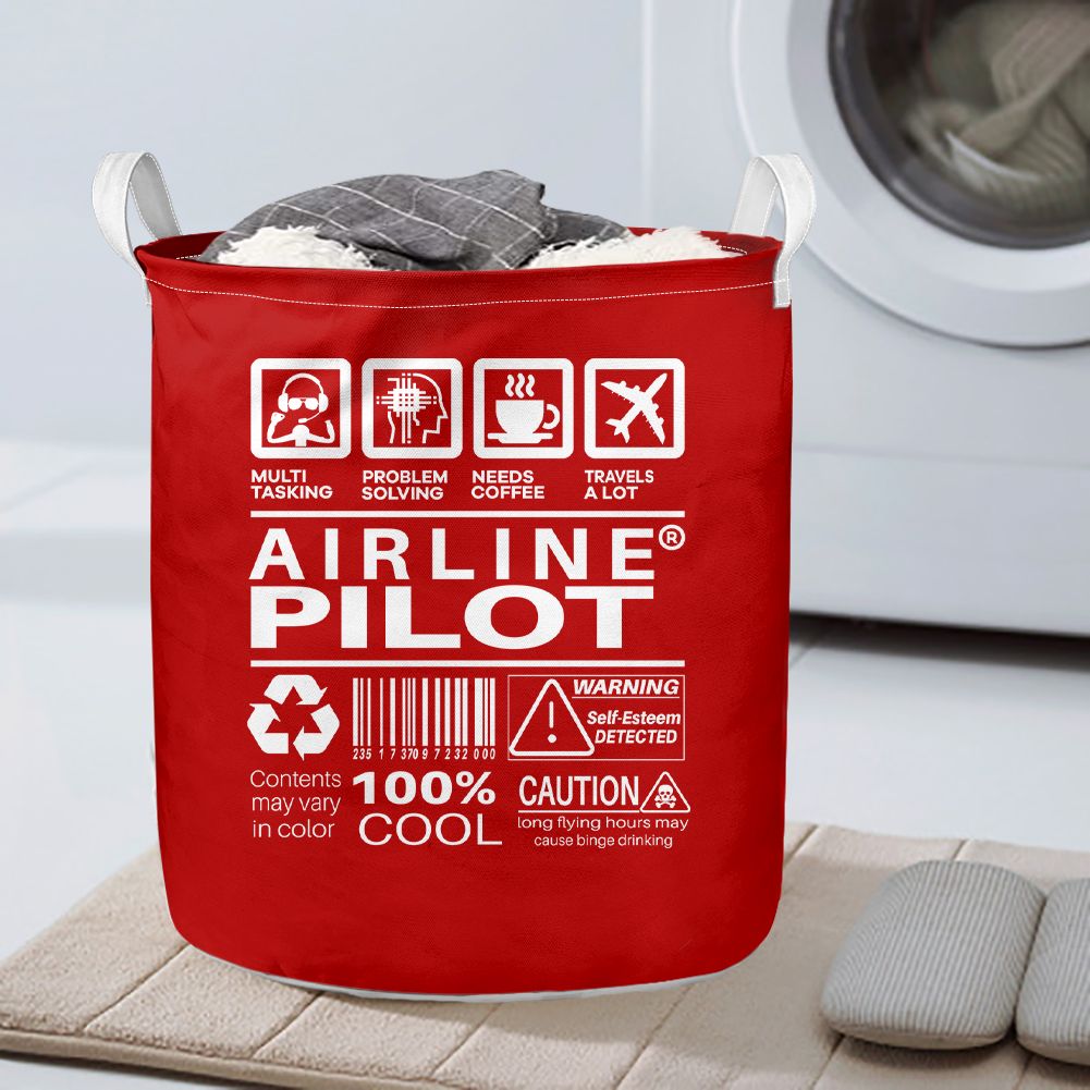 Airline Pilot Label Designed Laundry Baskets