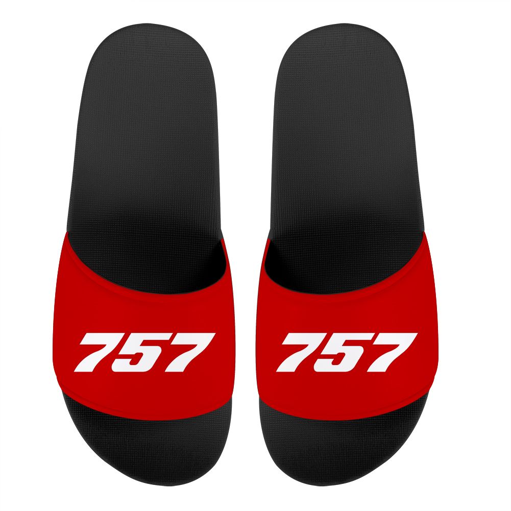 757 Flat Text Designed Sport Slippers