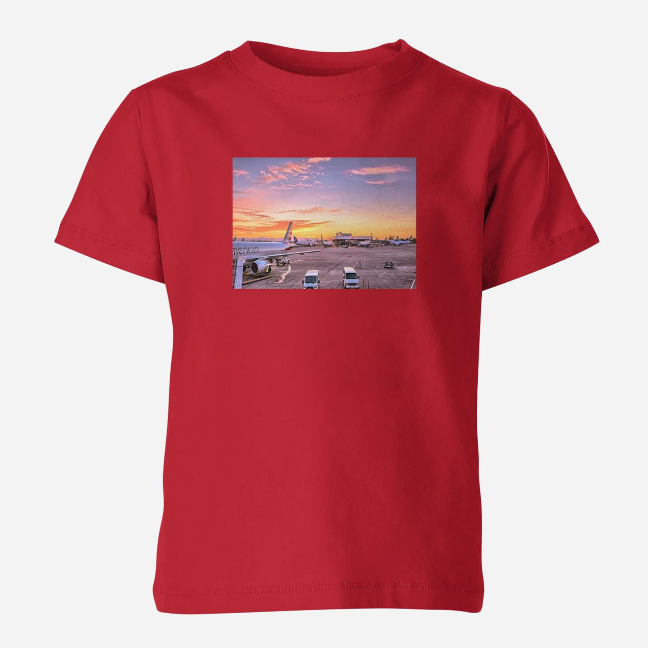 Airport Photo During Sunset Designed Children T-Shirts
