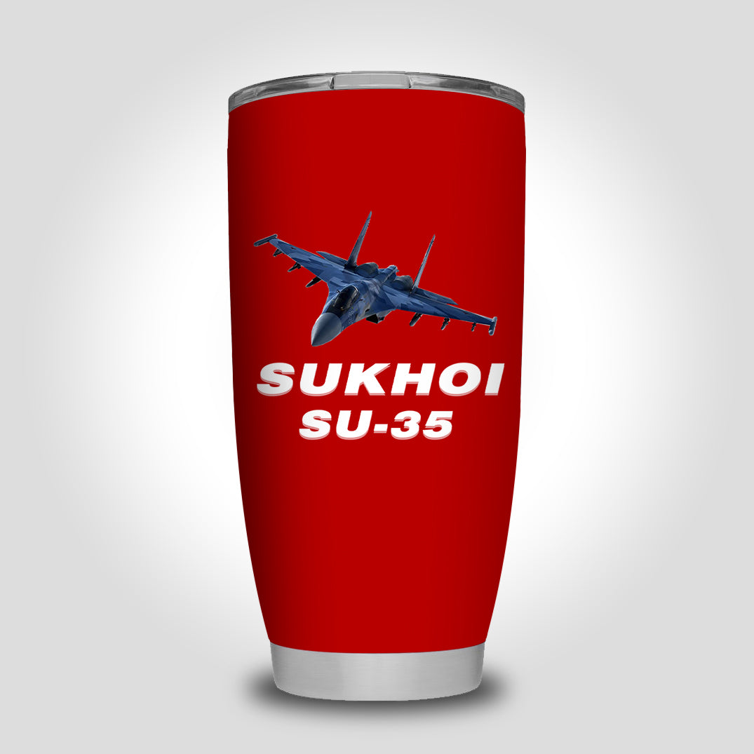 The Sukhoi SU-35 Designed Tumbler Travel Mugs